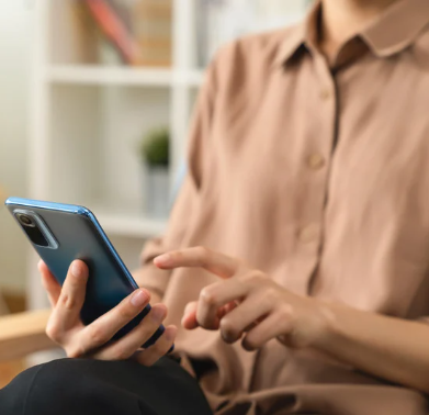 Woman holding a phone